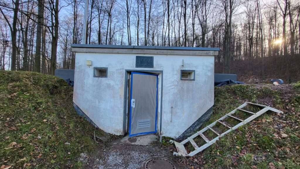 Exterior view of the Weimar elevated tank entrance