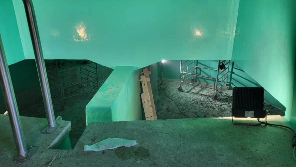 Refurbishment of Weimar elevated tank, interior view of chambers