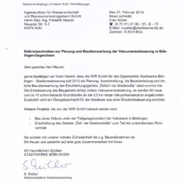 Referenz Unterdruckentwässerung IWR GmbH in Böblingen