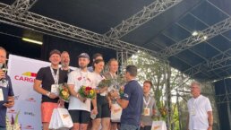 Siegerehrung beim Carglass Koeln Triathlon